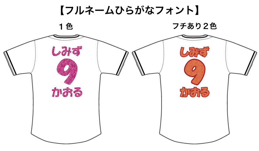 ALG（圧着ラメグリッター） フルネームひらがなフォント